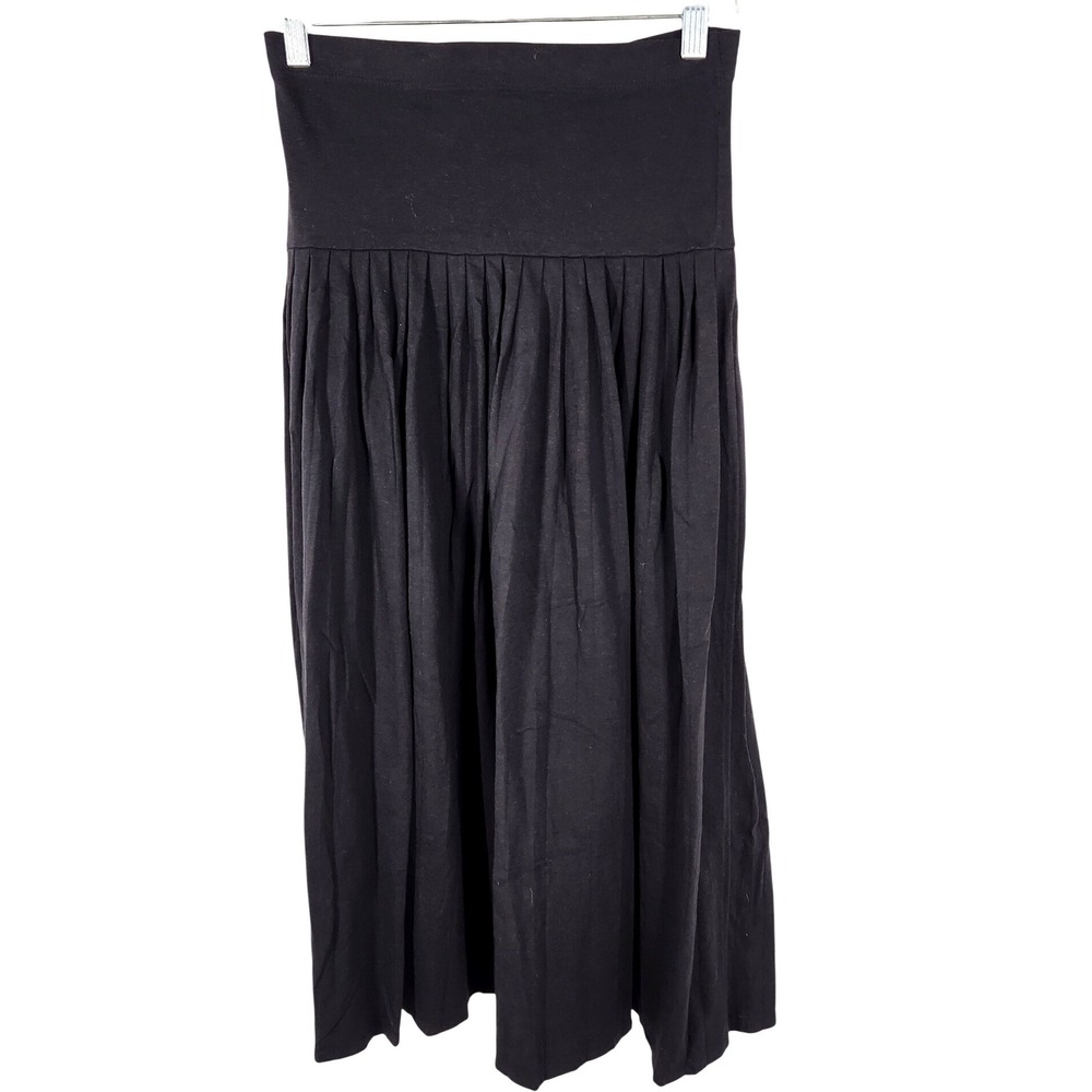 Vintage United Colors of Benetton Made in Italy Black Pleated Midi Skirt Size XS